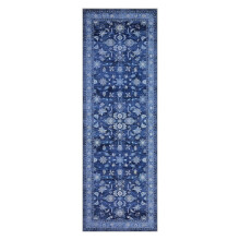 Area Rugs 2'x6' Runner Rug Non Skid Washable Ultra-Thin Vintage Long Carpet for Kitchen Bathroom Bedroom Entryway Office Blue