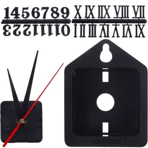 Horloge en plastique noir avec mécanisme à piles 1