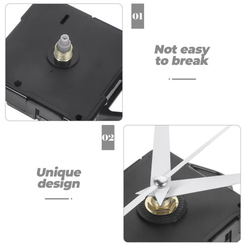 Wall Clock Movement Kit with Core and 3 Pointers White 2 pcs 1
