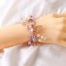 HEVIRGO10PCS Pulseira de Flores Anti-Desgaste para Noiva e Dama de Honra, Ideal para Casamento e Coroa de Flores.