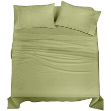 Lakensett i 100 % bomull, percale, 4 deler, salviegrønn