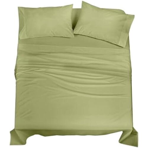 Lakensett i 100 % bomull, percale, 4 deler, salviegrønn