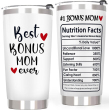 Copo térmico Bonus Mom Gifts – Caneca de café para o Dia das Mães para a madrasta, compatível com Starbucks.