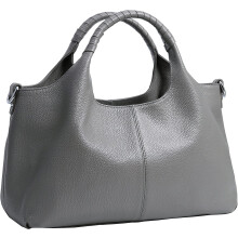 Dameshandtas met handvat, leren tas, ruime opbergruimte, werktas, schoudertas, crossbodytas, grijs
