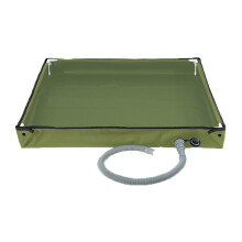 Base de chuveiro dobrável para camping, 101,6 cm x 101,6 cm (40" x 40"), com mangueira de drenagem – Portátil, resistente, à prova d'água,
