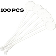 100 szt. 7-calowych przezroczystych plastikowych mieszadełek do napojów z dyskiem