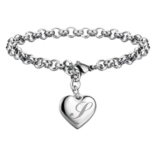 Βραχιόλι Initial Charm για Έφηβες Κορίτσια & Γυναίκες – Βραχιόλι Αλφαβήτου με Καρδιά