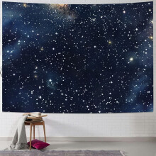 Night Sky Stars Tapestry, 40x60in Dark Blue Galaxy Wall Art for Bedroom, Living Room, Office, Dorm — Compatible with Space-Themed Decor