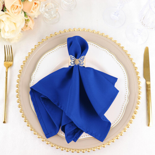5Pieces17" Polyester Fabric Napkins Royal Blue