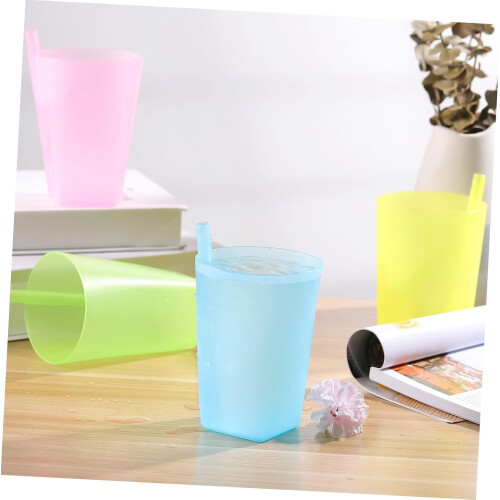 Sippy Cup 4 τεμάχια κύπελλα Sip για νήπια με ενσωματωμένο καλαμάκι, παιδικά ποτήρια 2