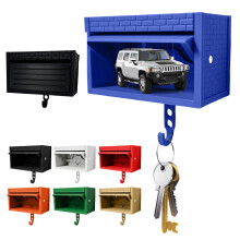 Wall-Mounted Key Holder with Car Garage Design – Easy Install, Decorative Plastic Hook for Entryway, Durable Dual-Purpose Organizer