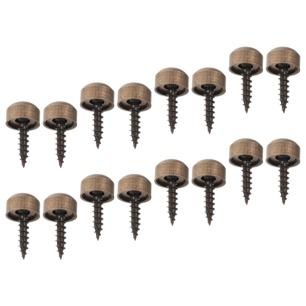 Brass Screws And Bolts Decorative Screws With Caps Copper 16Pcs 9555307293439