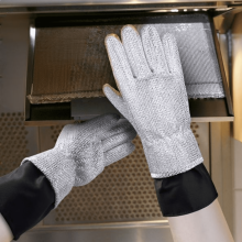 Gants de cuisine en acier résistant à la chaleur, anti-brûlures et anti-rayures, outil de dégraissage/nettoyage réutilisable – Convient à un