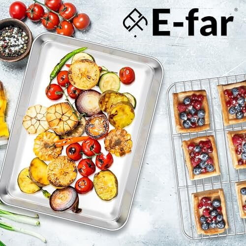 Σετ ταψιού ψησίματος από ανοξείδωτο ατσάλι + σχάρα (2 ταψιά + 2 σχάρες), κατάλληλο 1