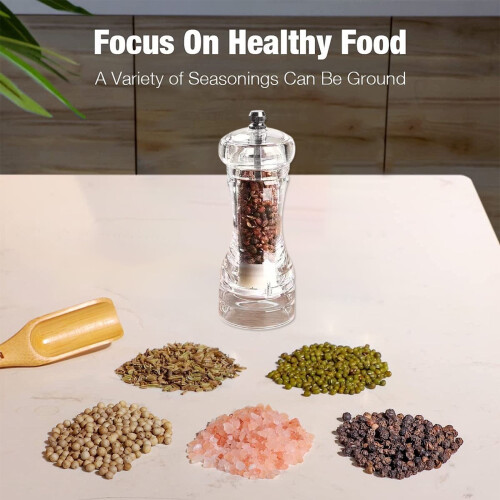 B Medium Pepper Grinder With Adjustable Settings And Sturdy Acrylic Construction 2