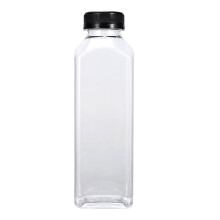 Reusable Clear Plastic Bottles for Juices, Tea, Milk & Water 500ML Small, Lightweight & Shatterproof Beverage Containers with Lids Clear