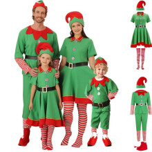 Familie Matchende Julenissekostume til Babyer og Børn, Voksne og Mandlige - 5-delt Sæt Inkluderer Frakke + Hat + Bælte + Bukser + Sko Julekostume