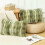 Conjunto de 2 capas de almofada de lã macia e espessa, 30x50 cm, verde, neutras e com estilo boho, para sofá/poltrona/quarto – Compatíveis com 2