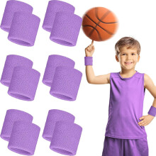 Paquete de 12 muñequeras antitranspirantes para hombres y mujeres: absorben la humedad y son compatibles con tenis, baloncesto, fútbol y gimnasio.