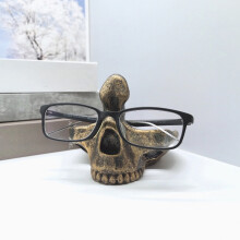 Brillenständer aus Kunstharz im Totenkopf-Design – Kompakter, leichter Organizer und Wohnaccessoire (300 g, 14,2 x 12,2 x 9,5 cm)