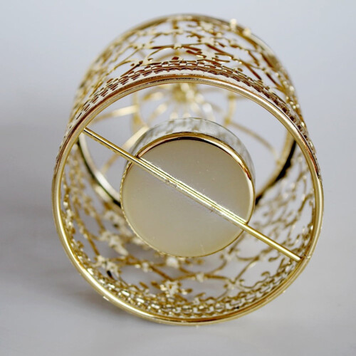 Castiçal de parede OUNONA com sino de pássaros, lanternas decorativas e castiçal dourado. 2