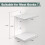 Invisible Floating Bookshelf Metal 4-Tier 2 Pack White 3