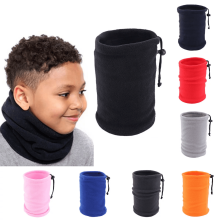 Kids Neck Warmer Fleece Gaiter with Adjustable Rope, Windproof Face Cover for Skiing/Cycling – Compatible with Youth Sports
