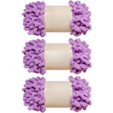 3 stuks/300 g lusgaren, 100% polyester chenille pluizig garen voor vingerbreien en handweven – zacht, licht, dik handwerkgaren