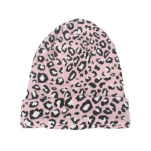 Huaq Rosa Leopard Dame Ull Strikket Lue Dame Varm Strikket Mote Lue For Høst Vinter