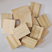 50 Stück unbehandelte Holzstücke, leere Holzrechtecke, Holzwürfel für DIY-Bastelarbeiten, Holzbearbeitung, Schilder, Heimdekoration, kreative