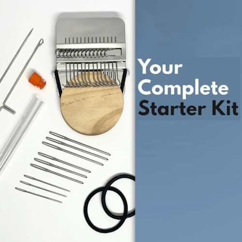 PatchMaker 2.0 Kit, Loom Knitting Kit for Beginners, Mini Portable Patch Darning Loom Kit, Patchwork Weaving Tool Set for Quickly Sewing Repair 1