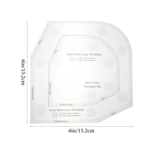 1Set Acrylic Bowl Cozy Pattern Template for DIY Quilting Home Use Multi- 1