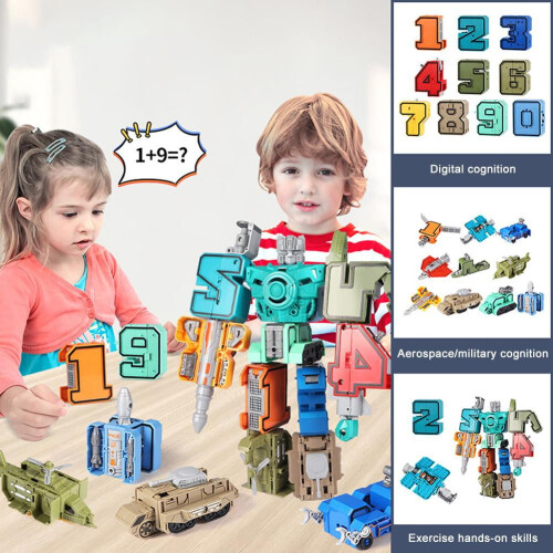 Digital magisk siffra transformator robotleksak montering pussel actionfigur