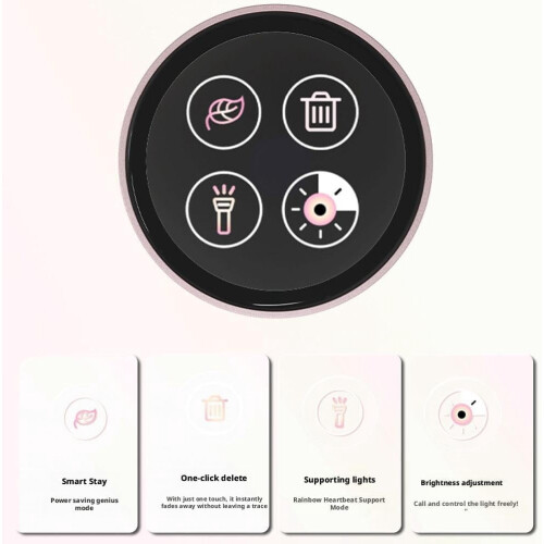 Smart, bærbart digitalt badge-sæt, 1,7" IPS-berøringsskærm, programmerbar pixelnål med app-styring og snor 1