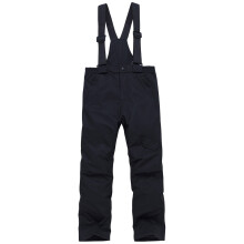 Calças de neve infantis em promoção para meninas e meninos – Macacão impermeável, à prova de vento e quente para o inverno (Preto, XXL)