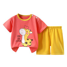 Modische Sommeroutfits für Kleinkinder, Jungen und Mädchen, niedlicher Kurzarmanzug mit Print, lässiges Set mit Shorts, Größen 3M-6T