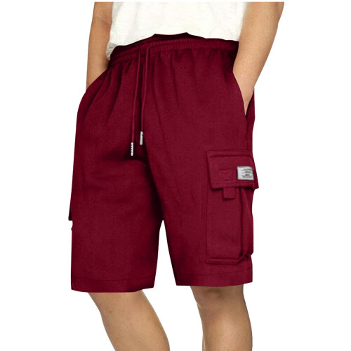 Ανδρικό Σορτς Casual Casual Μονόχρωμο Παντελόνι με Κορδόνι στη Μέση, Αθλητικό Σορτς