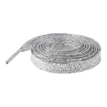 1 Péire Lásaí Bróg Cothroma Glitter 1.1m Ceangail Bróg Faisin Lásaí Bróg Canbhás Sneakers (Airgead)