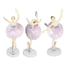 Paquete de 3 piezas de decoración para pastel de bailarinas mágicas, artículos para fiestas de cumpleaños con temática de bailarinas, figura de