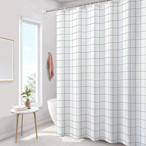 Duschdraperifoder, 4G PEVA duschdraperi, vattentäta duschdraperier i plast, 70,8x31,4 tum, 8 krokar 2