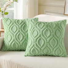 Housses de coussin bohèmes 50 x 50 cm (lot de 2), bleu et gris