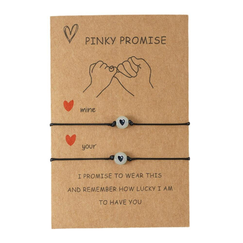 Βραχιόλια Pinky Promise, Φιλία, Ζευγάρι, Ασορτί Βραχιόλι NE, W} Luminous O8P7K9