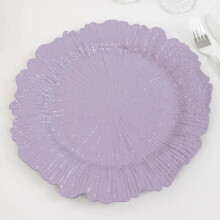 Assiettes de présentation rondes en acrylique lavande BalsaCircle, motif récif, 13