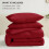 King Size Dark Red Comforter Set 3-Piece Breathable Quilted 4