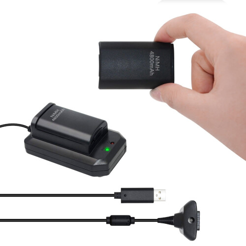 Rechargeable Gamer Controller Replacement Battery Charging Kit for Xbox 360 1