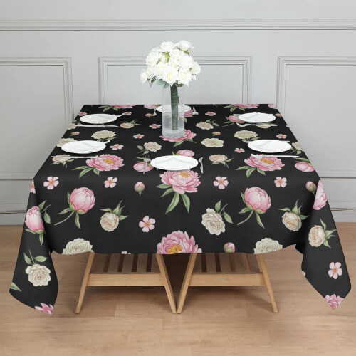 Τετράγωνο τραπεζομάντιλο με floral εκτύπωση, πολυεστέρας, 42x42 ίντσες 2