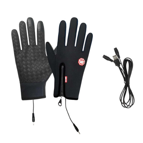 AWZXDE Unisex Θερμαινόμενα Γάντια USB Αντιανεμικά Αδιάβροχα Θερμικά Γάντια με 2