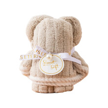 Serviette de Pâques en polaire douce corail (1 pièce)