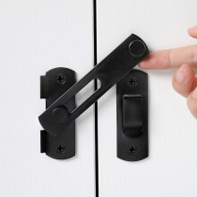 4-Pack Matte Black Stainless Steel Barn Door Latches, 3.93"x2.75", Compatible with Sliding/Bi-fold Doors