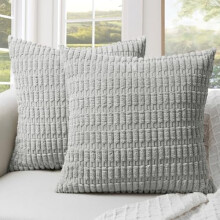 Housses de coussin en velours côtelé 45 x 45 cm (18 x 18 po) - Lot de 4